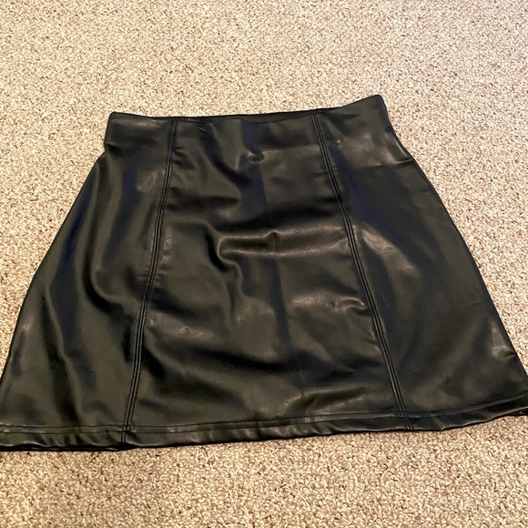 Faux Leather Mini Skirt - Picture 1 of 2